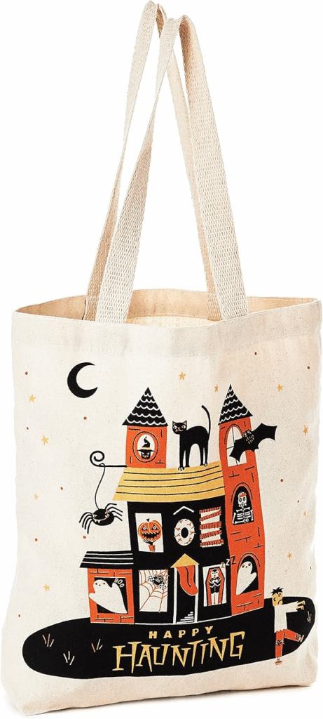 🎃 Celebrate Halloween in Style with the “Happy Haunting” Canvas Tote Bag 🕸️ 🎃 Celebrate Halloween in Style with the “Happy Haunting” Canvas Tote Bag 🕸️